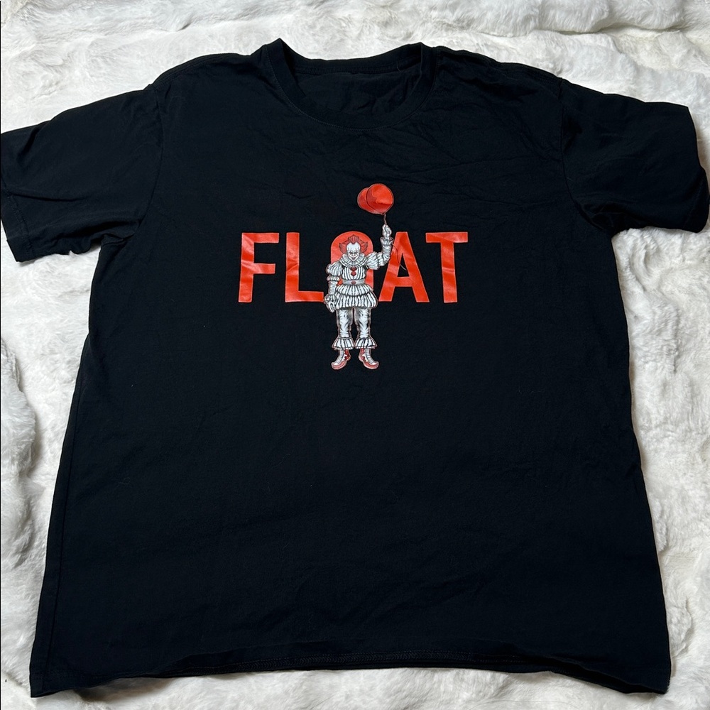 Black T-Shirt with Red 'FLOAT' Graphic